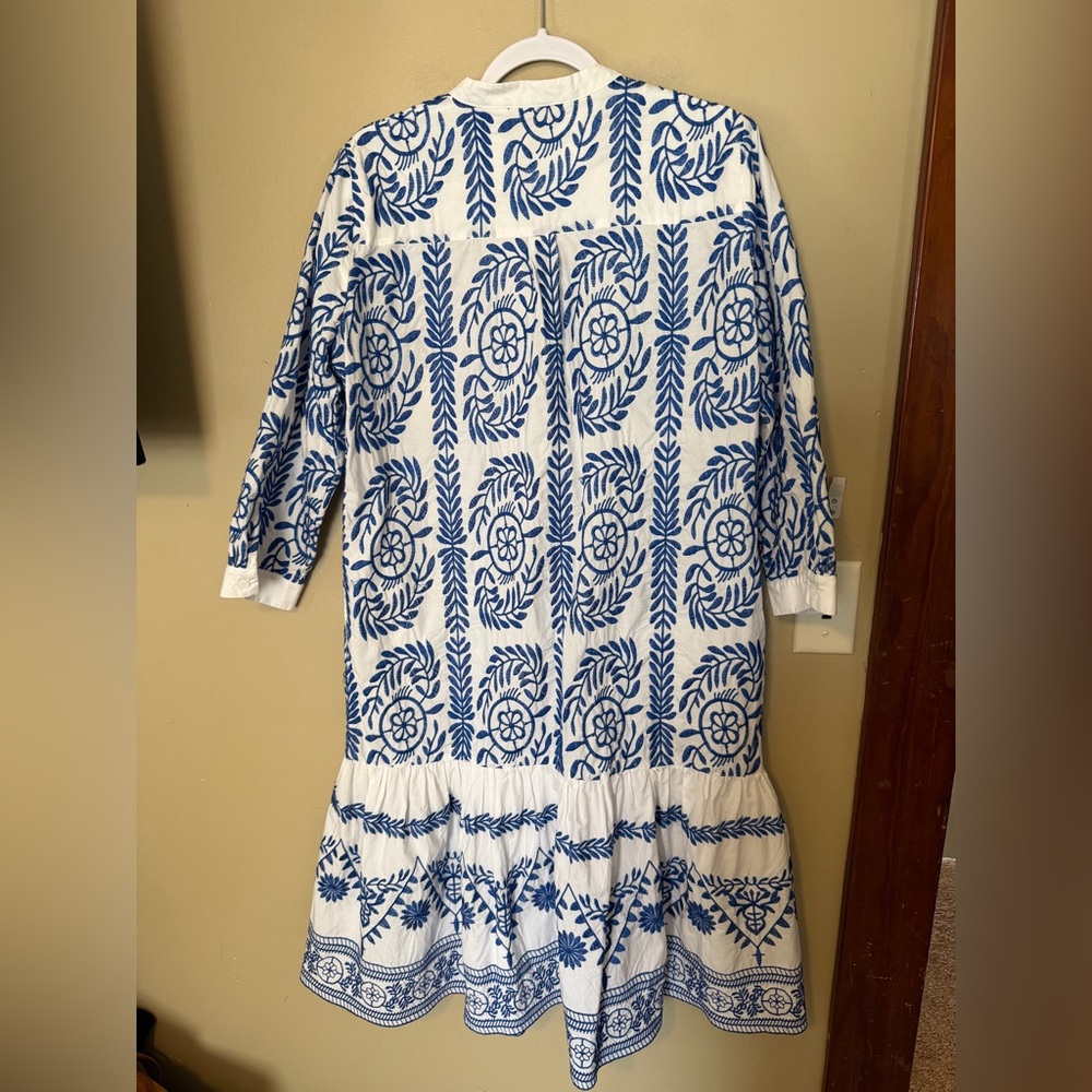 Zara Santorini Embroidered White Tunic Dress - Picture 5 of 8